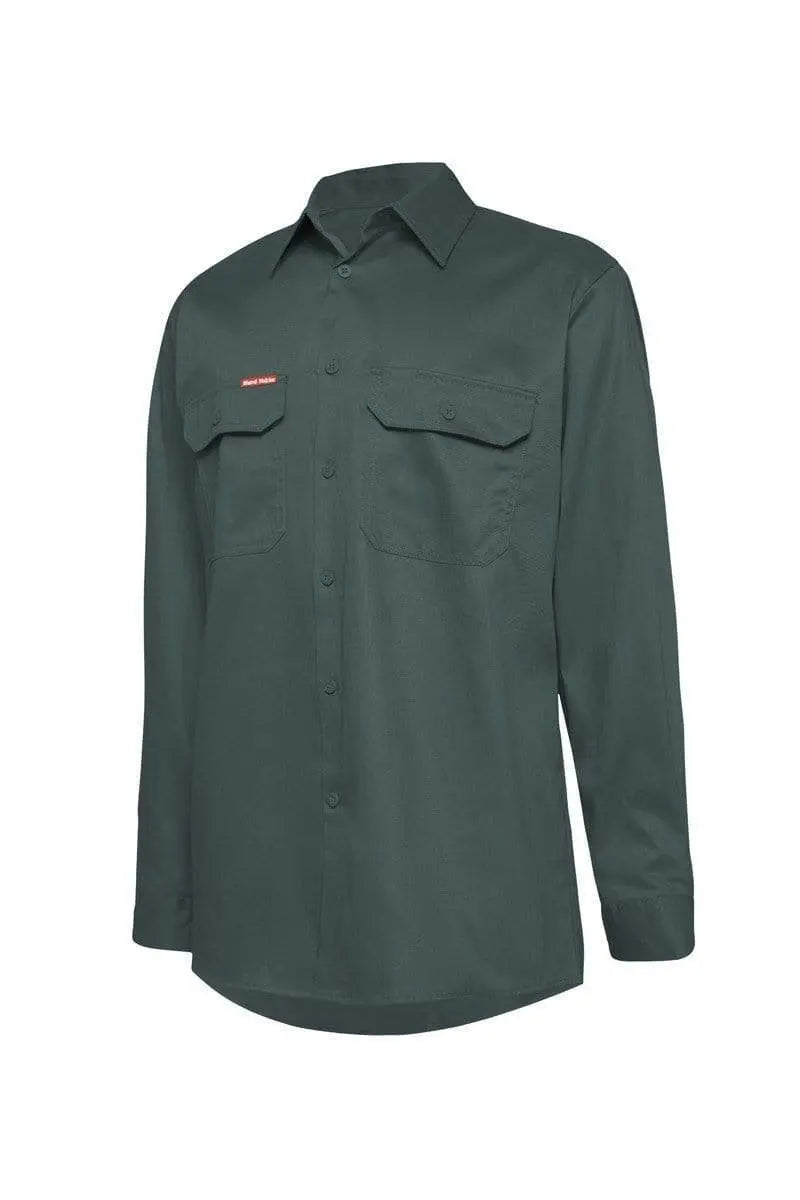 Hard Yakka Cotton Drill Long Sleeve Shirt Y07500 Work Wear Hard Yakka Green (GRN) XS
